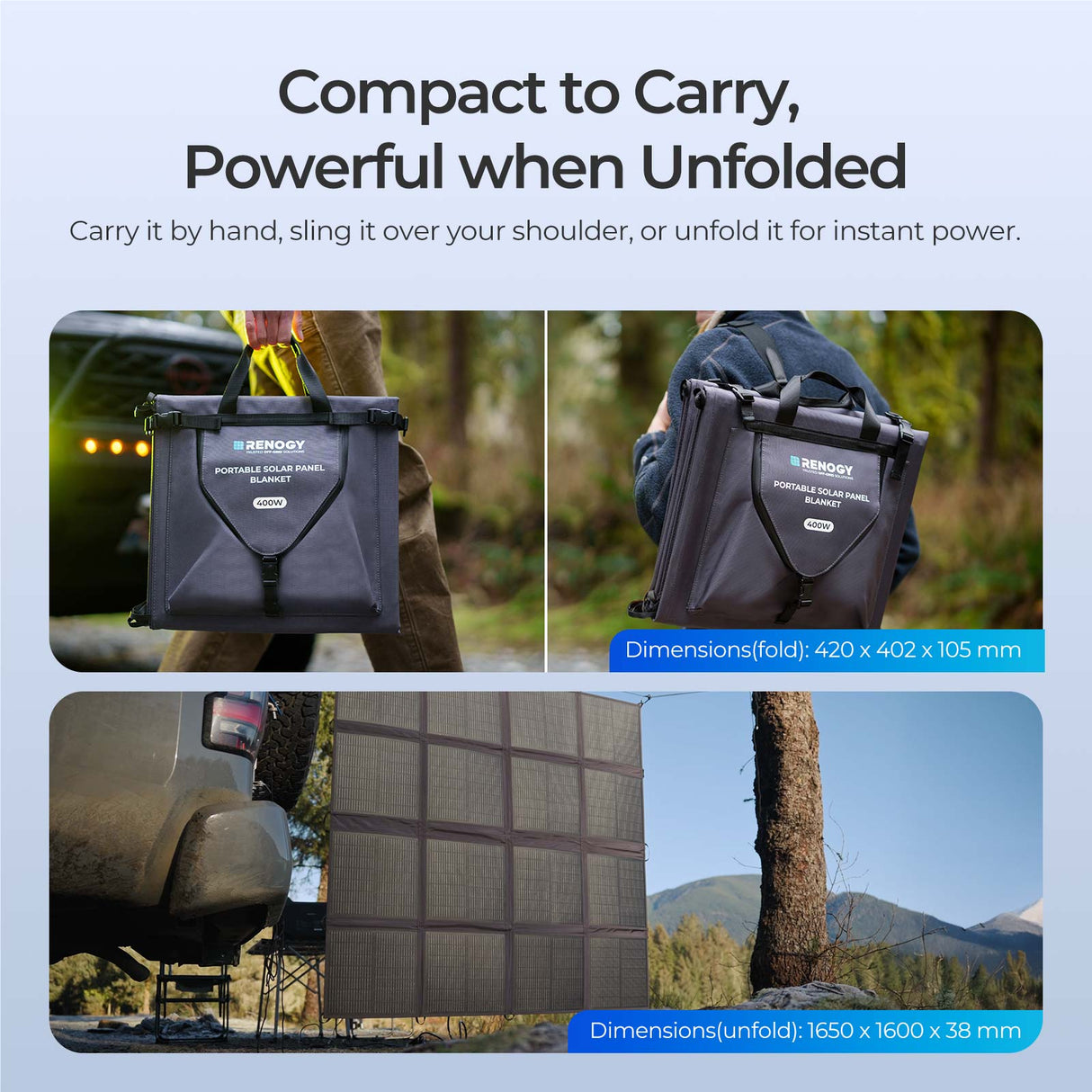 Manta solar de 200 W / 400 W