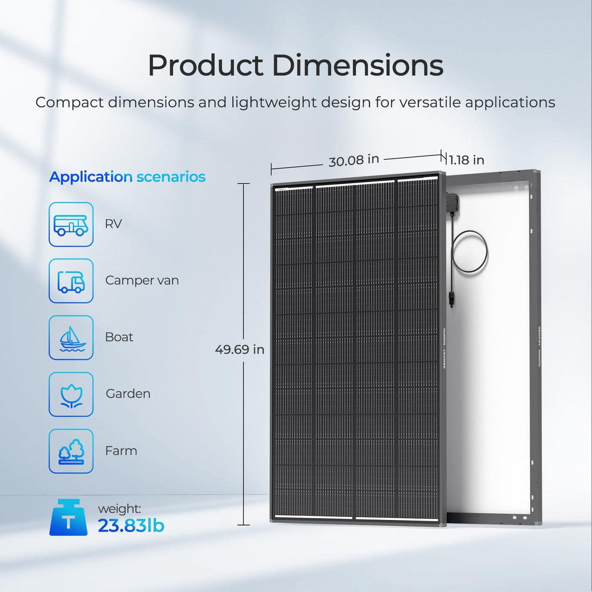 Panel solar ShadowFlux 12 V anti-sombreado 200 W