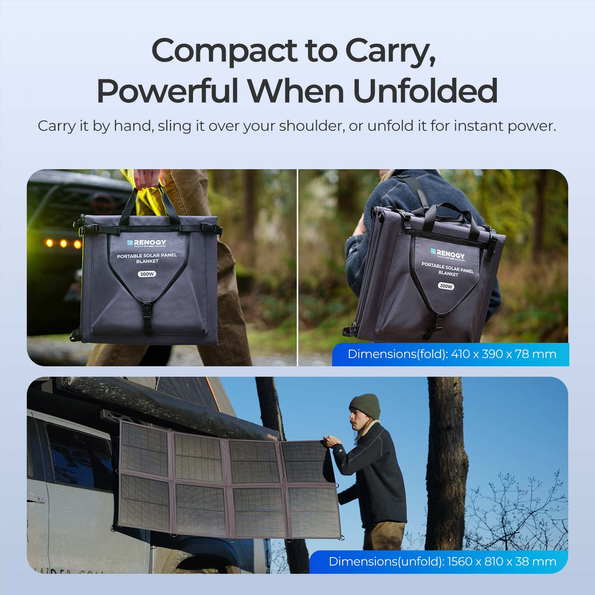 Manta solar de 200 W / 400 W