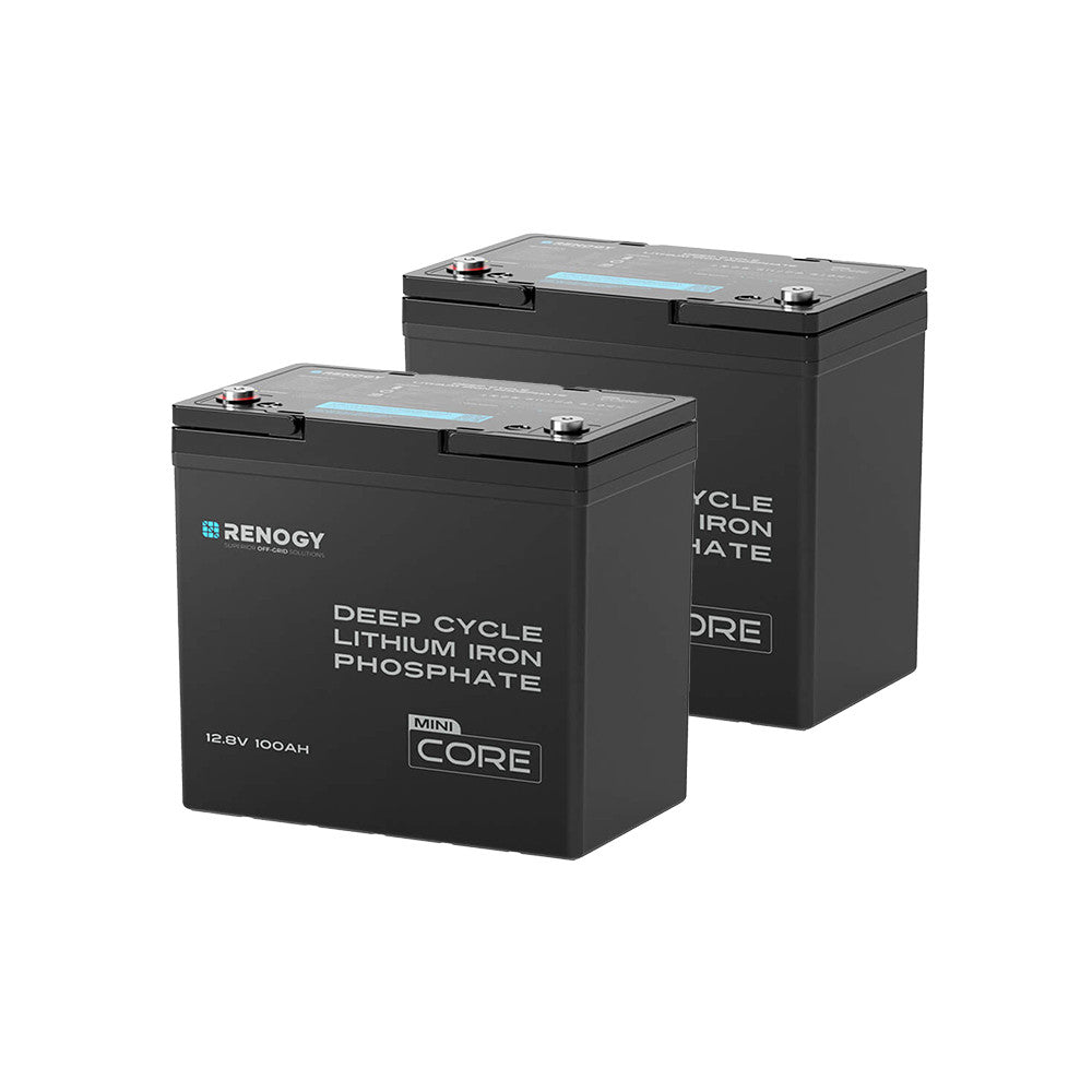 2 Packs Core Mini - 12.8V 100Ah Lithium Iron Phosphate Battery