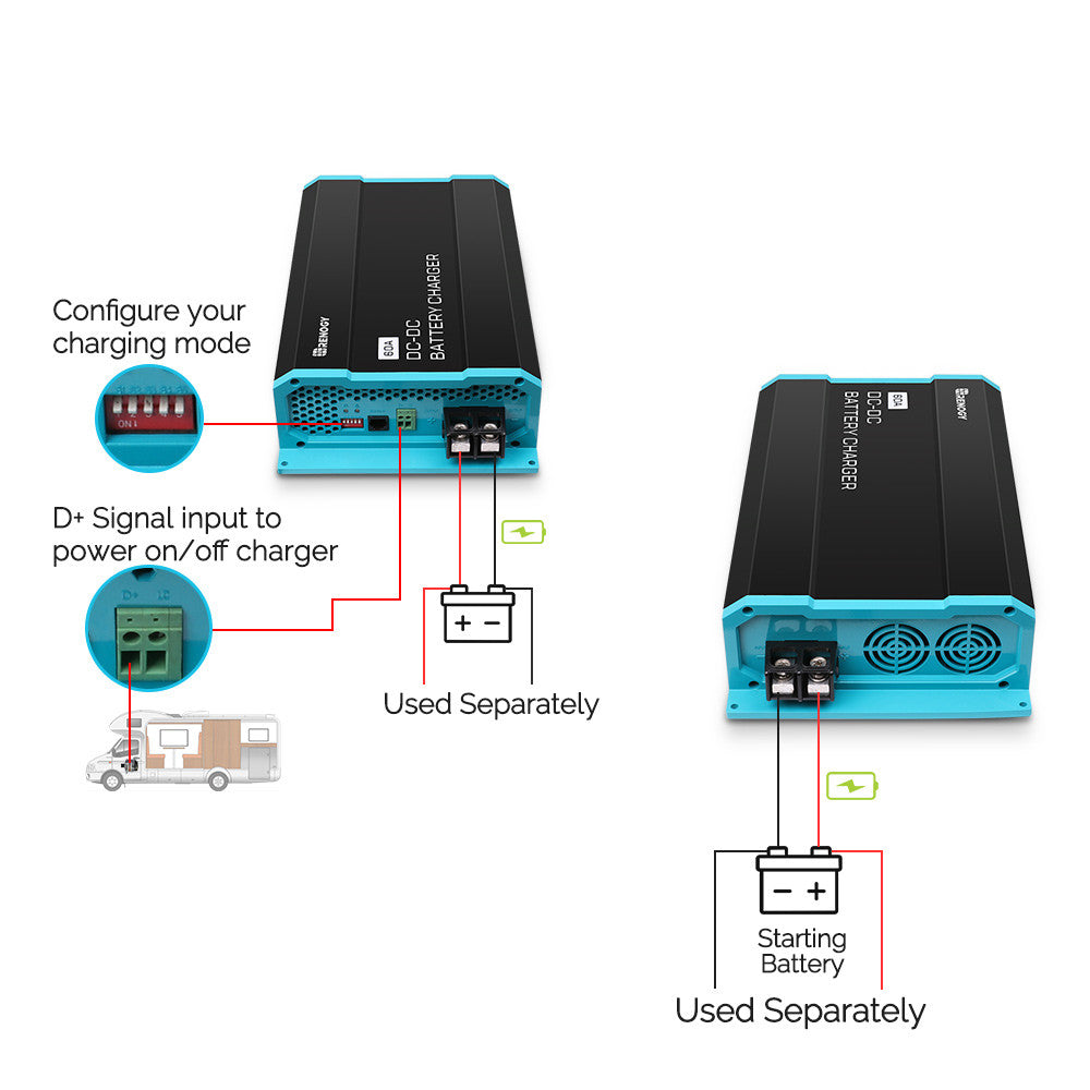 12V 60A DC to DC On-Board Battery Charger