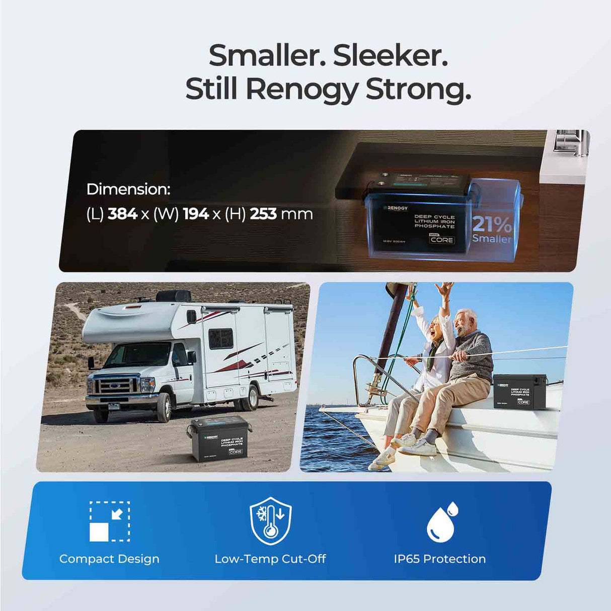 Core Mini – Batería LiFePO₄ 12,8 V 200 Ah con protección contra bajas temperaturas