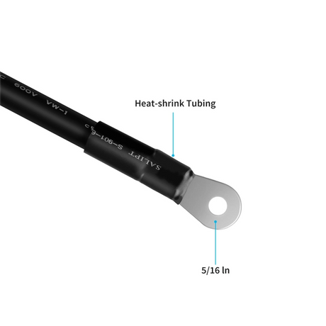 12IN/30.5CM 1AWG/50MM2 Copper Battery Interconnect Cable for 5/16IN Lugs