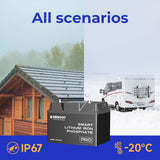 Batería LiFePO₄ 12 V 100 Ah Pro de ciclo profundo con auto-calentamiento y Bluetooth